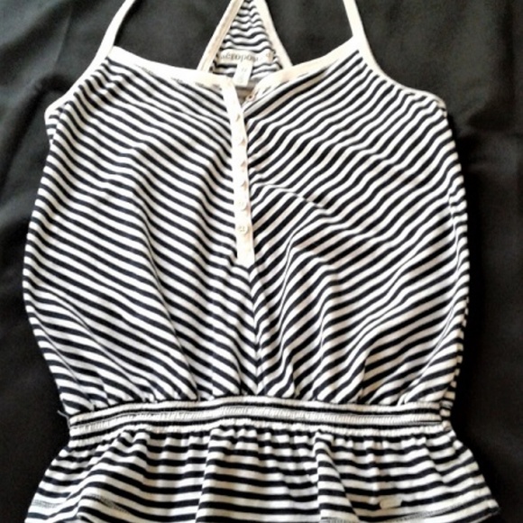 Aeropostale Tank T-Back Blue & White Striped 100 % - Picture 1 of 3